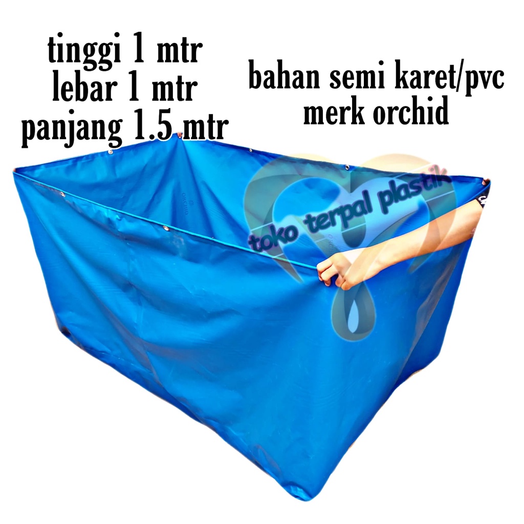 Terpal Kolam Ikan Lele Terpal Kolam Kotak 100x150x100 semi karet/pvc