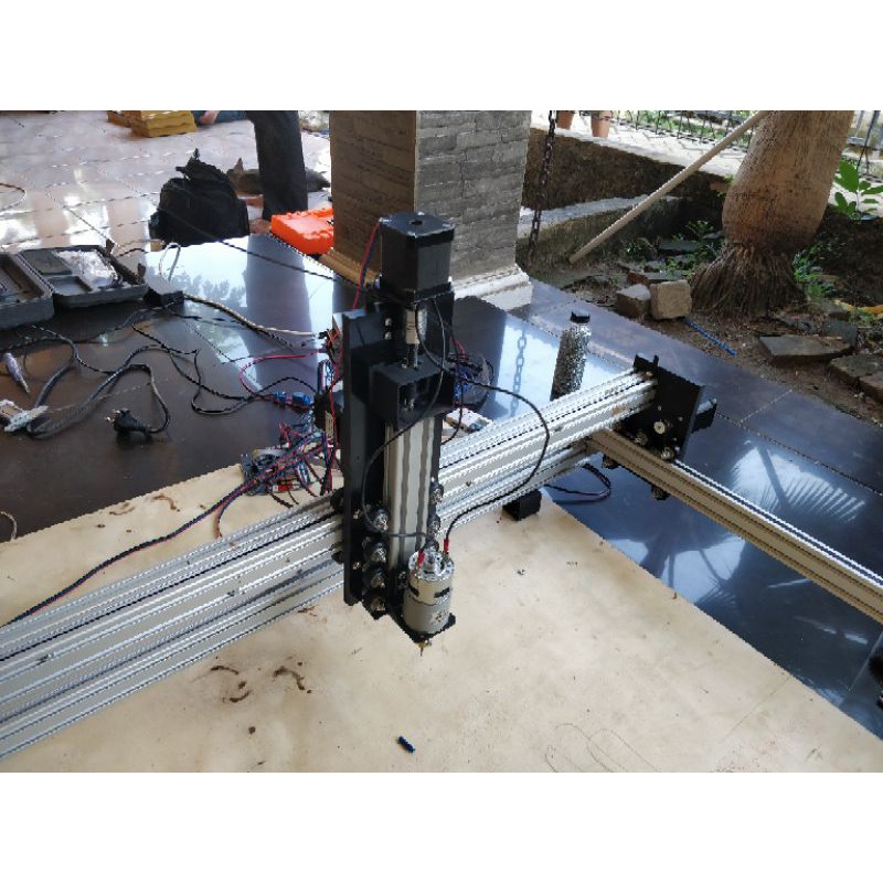 cnc router frame 120*120 cm lengkap fullset tinggal pakai software dan lainnya lengkap grbl