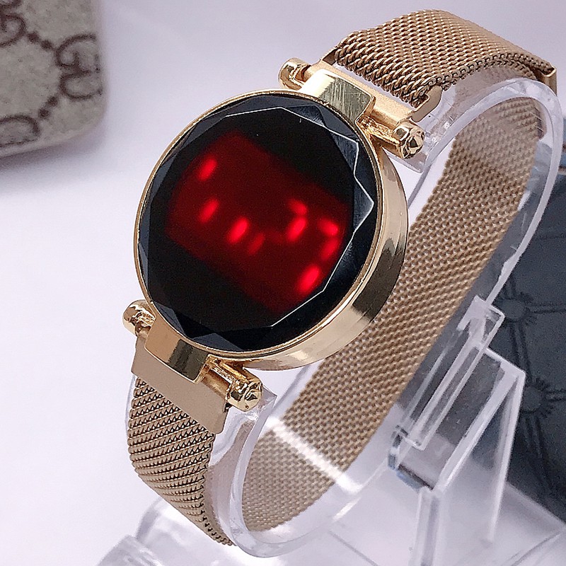 [✅COD] JAM TANGAN WANITA LED DIGITAL MAGNET TOUCH SCREEN IMPORT