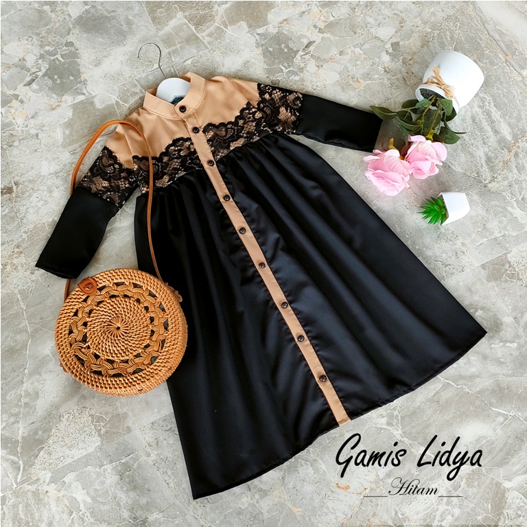 Gamis Lidya Hitam | Baju Unik | Gamis lebaran murah | Gamis lebaran keluarga | Gamis couple family | Gamis toyobo | Gamis anak dan dewasa terbaru | Seragam lebaran keluarga