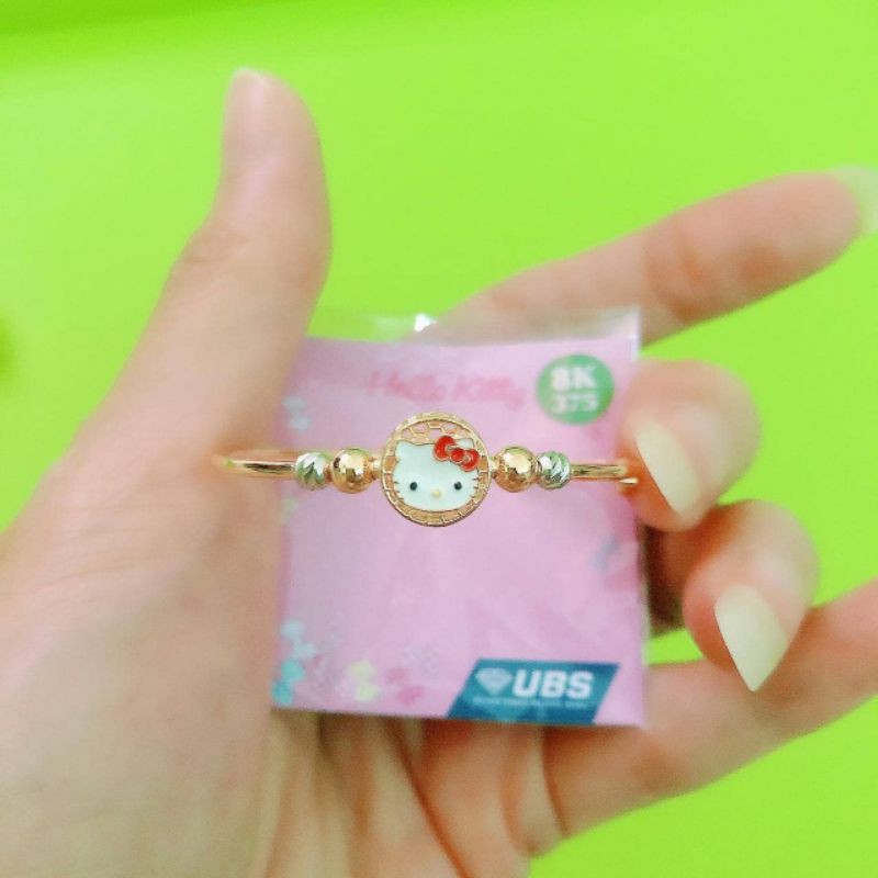 Gelang bangle anak kepala hello kitty bulat 4bola UBS 8K 375