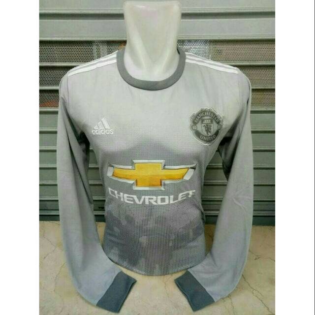 JERSEY BOLA MANCHESTER UNITED MU 3RD LS LONGSLEEVE 17/18 GRADE ORI (FNS)