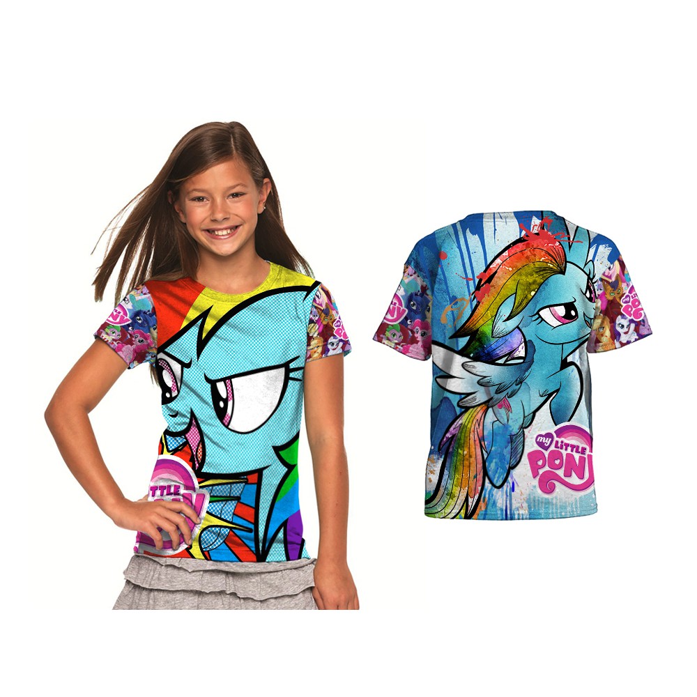 Kaos Baju Anak My Little Pony - Rainbow Dash Fullprint Custom