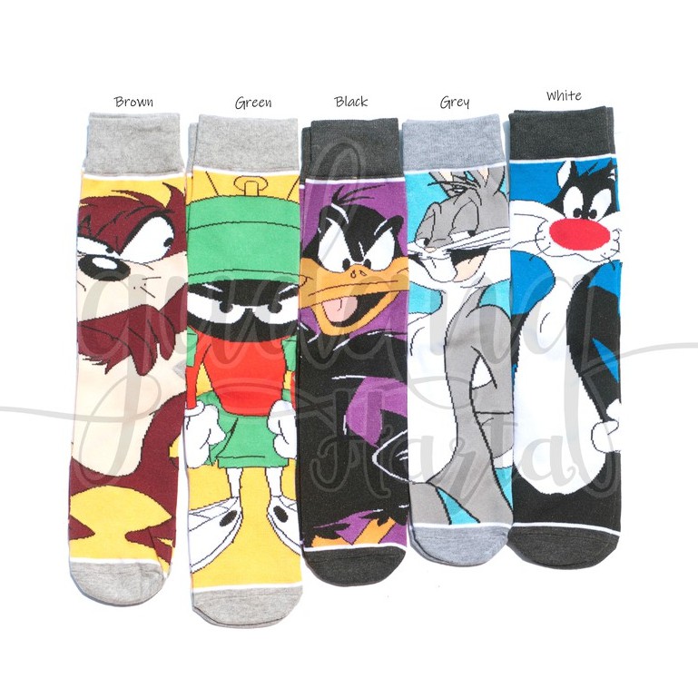 Kaos Kaki Wanita Panjang Looney Tunes Socks Karakter Seekor Hantu Kelinci Bebek Hitam GH 103231