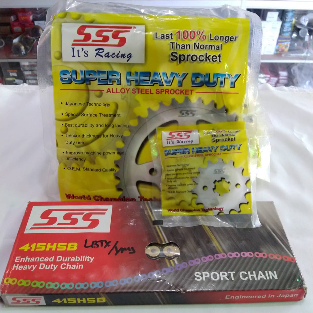 Gear gir paket SSS Triple 415 Vixion Emas Tipis Asli