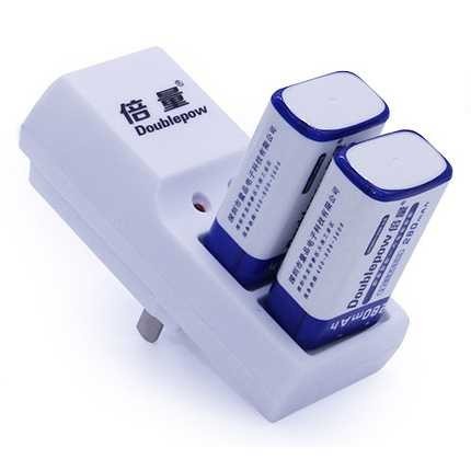 Charger Baterai 2 slot for 9V with 1PCS 9V 280mAh - Putih