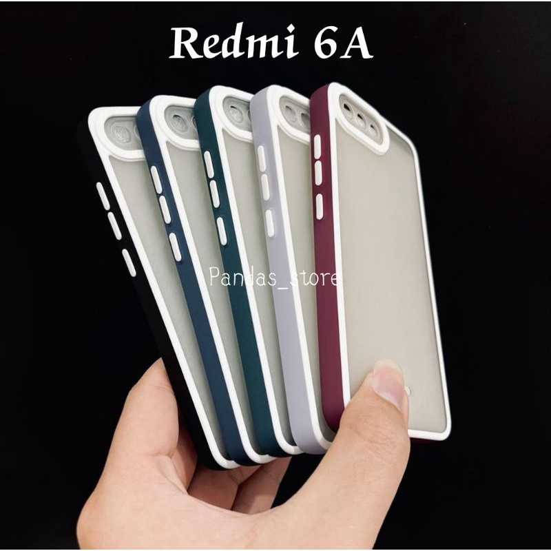 Pro Hybird Redmi 6A Softcase Halus dan Elegan / Pinggiran Garis Putih Keren (Pandas)