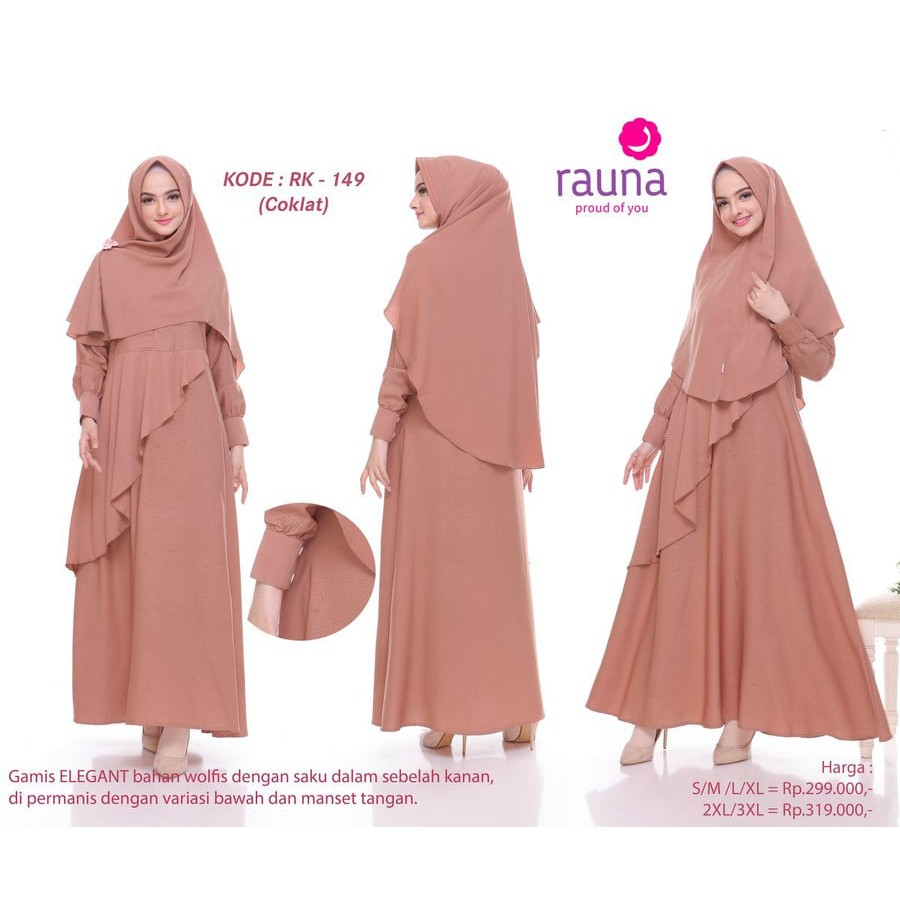 Dress Rauna Syar'i Terbaru / RK-149 / Fashion Muslim