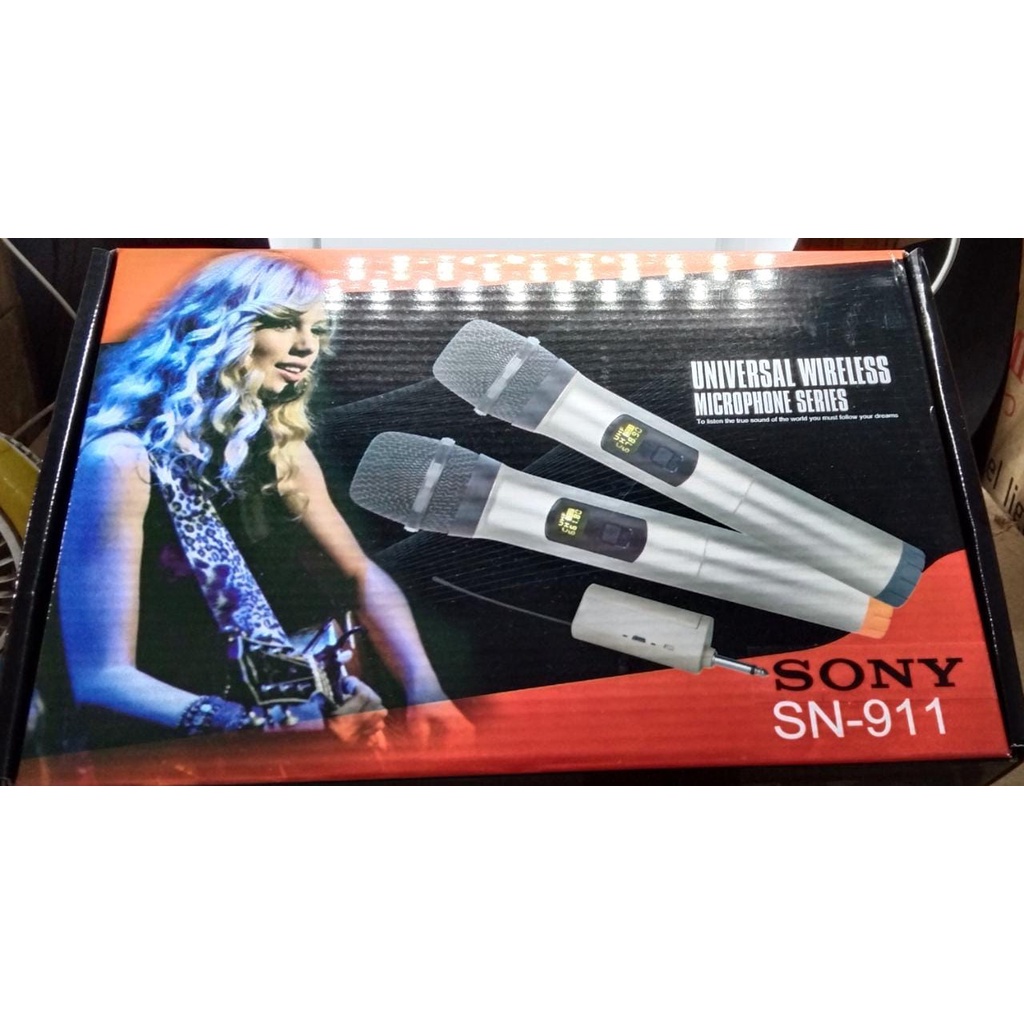 Microphone SONY SN-911 Wireless Double Mikrofon mic tanpa kabel TERBARU SUARA LEBIH MERDU