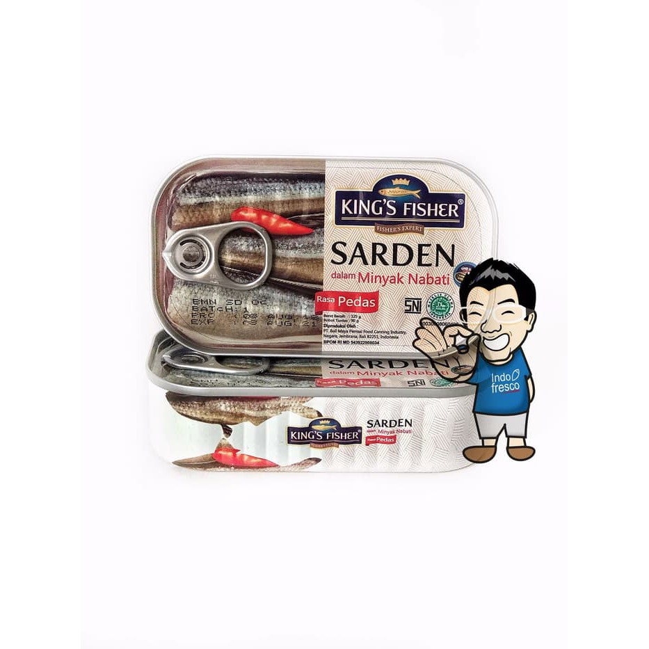 

King's Fisher Sarden Kaleng dalam Minyak- Sardines in Vegetable Oil