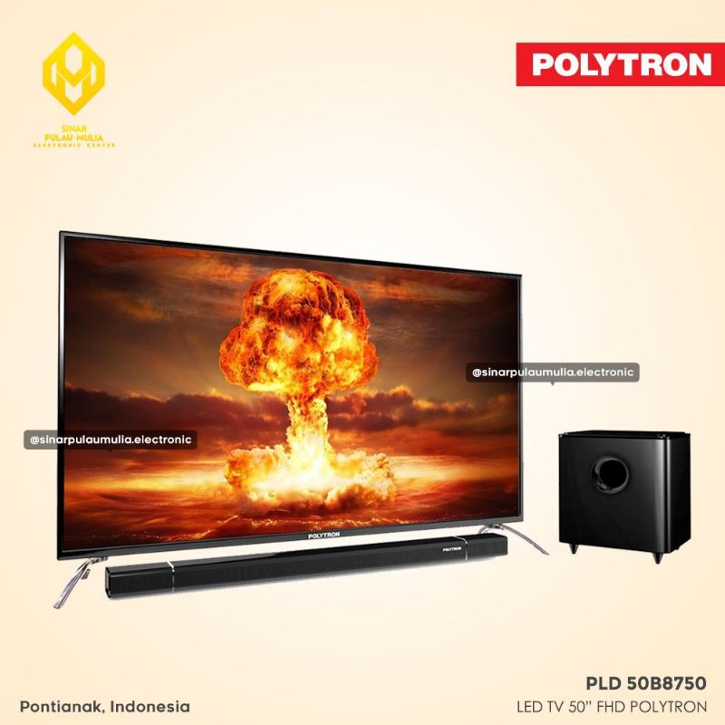 Polytron LED TV 50 Inch Full HD Soundbar + Subwoofer - PLD 50B8750