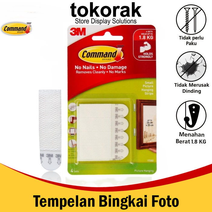 COMMAND 3M PEREKAT FOTO 17205 - SMALL PICTURE HANGING STRIPS