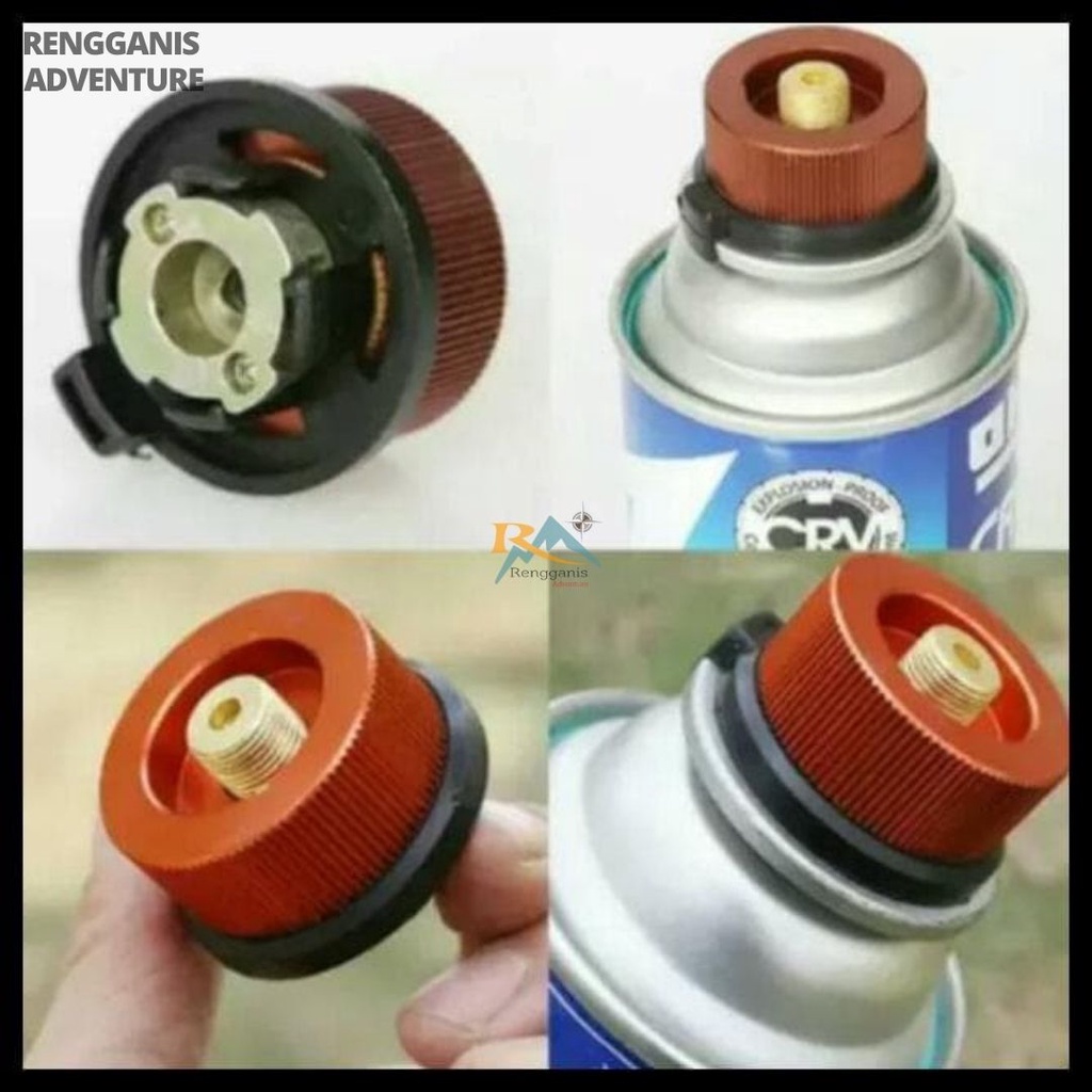 ADAPTOR SHOCK KONEKTOR GAS HI-COOK PORTABLE BUTANE HEAD KEPALA ADAPTER KOMPOR PORTABLE KEMAH CAMPING PENDAKI GUNUNG COD