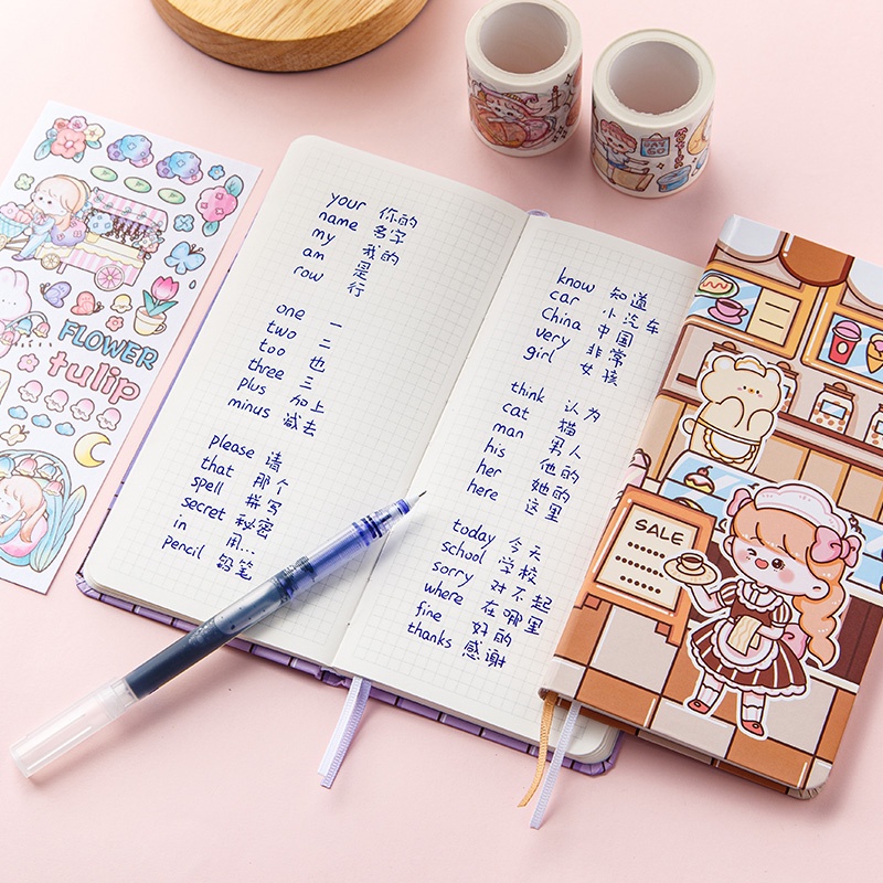 80 Lembar Buku Notebook / Catatan / Agenda Portable Motif Kartun Lucu Untuk Pelajar