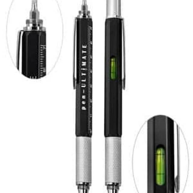 Pulpen Pen Ultimate 7 in 1 EDC Penggaris Stylus Obeng Mekanik Teknik