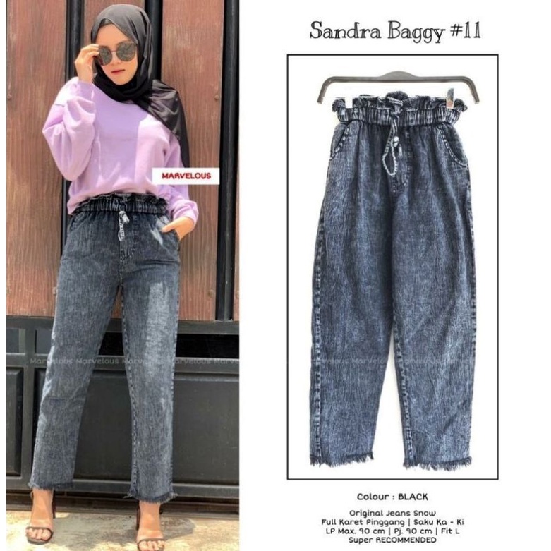 celana boyfriend rawis baggy rawis kekinian bahan jeans original