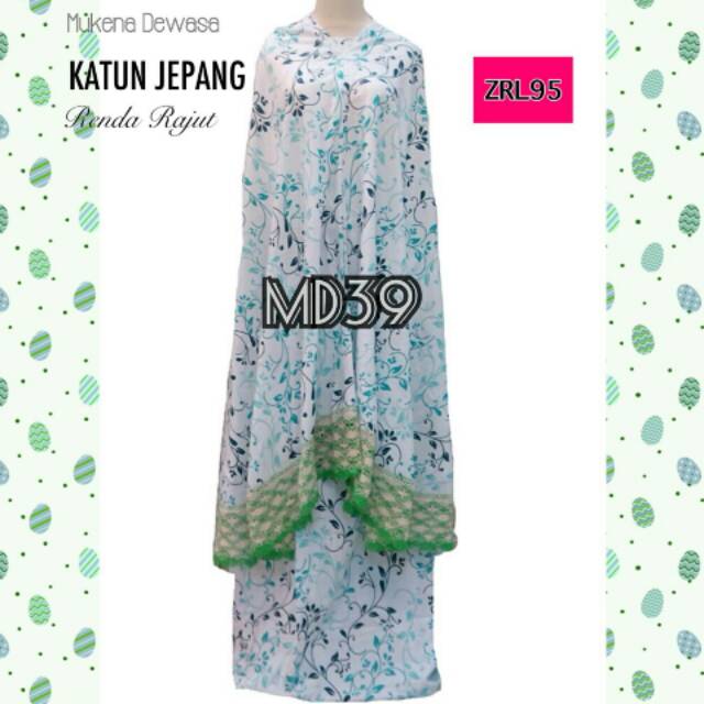 Mukena katun jepang renda lebar. Go green
