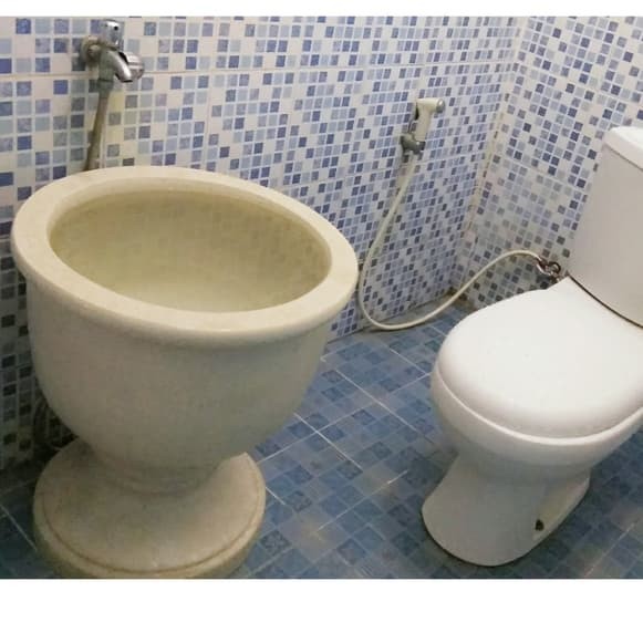 Gentong Air Unik D45cm Marmer Terazzo