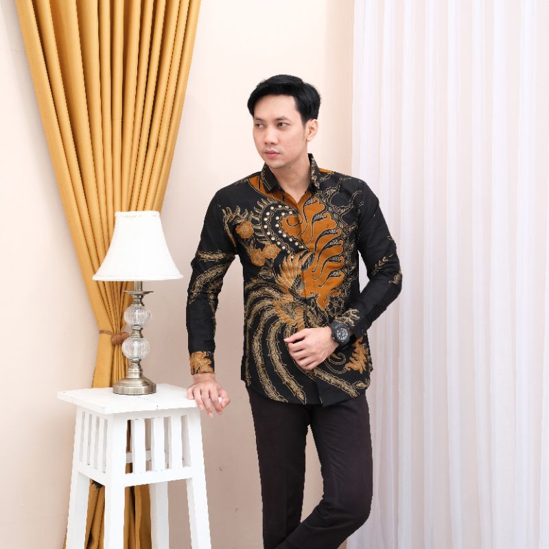 Batik pria lengan panjang slim fit | batik pria batik pria lengan panjang original prabuseno terbaru