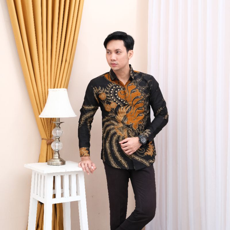 batik pria lengan panjang slim fit batik pria batik pria lengan panjang batik original prabuseno MTF 13