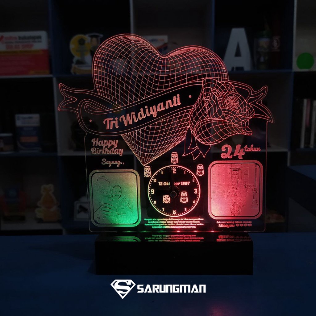 BEST SELLER TERLARIS  Lampu Hias Akrilik Custom Foto Lampu Hias LED Akrilik Unik Custom Foto Kado Ul
