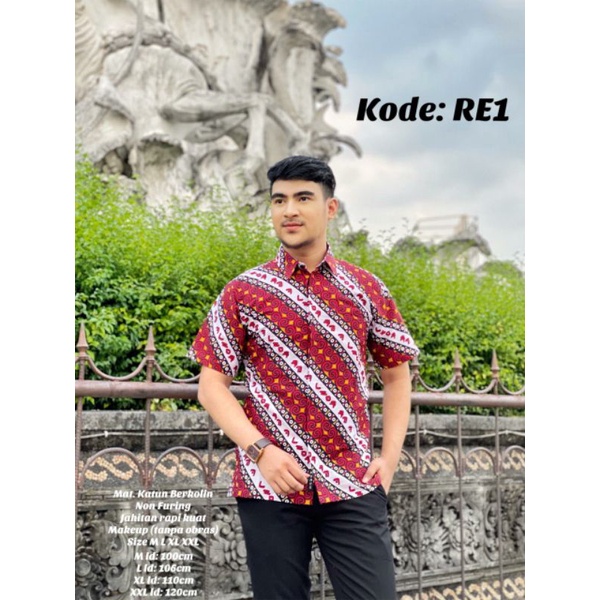 BATIK KODE RE1 & RE2 | LONTARA | Kemeja Batik Pria By BATIK LANANG - Batik Khas Makassar