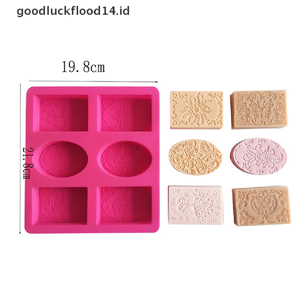 [OOID] 6 Cavity Rectangle Oval Silicone Soap Mold Handmade Soap Making Crafts ID