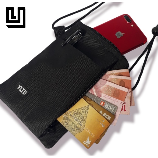 Rancis Jaya - | Sako Hanging Wallet Hp Gantung Leher | Dompet Hp Bahan Nilon | Tas HP Carry