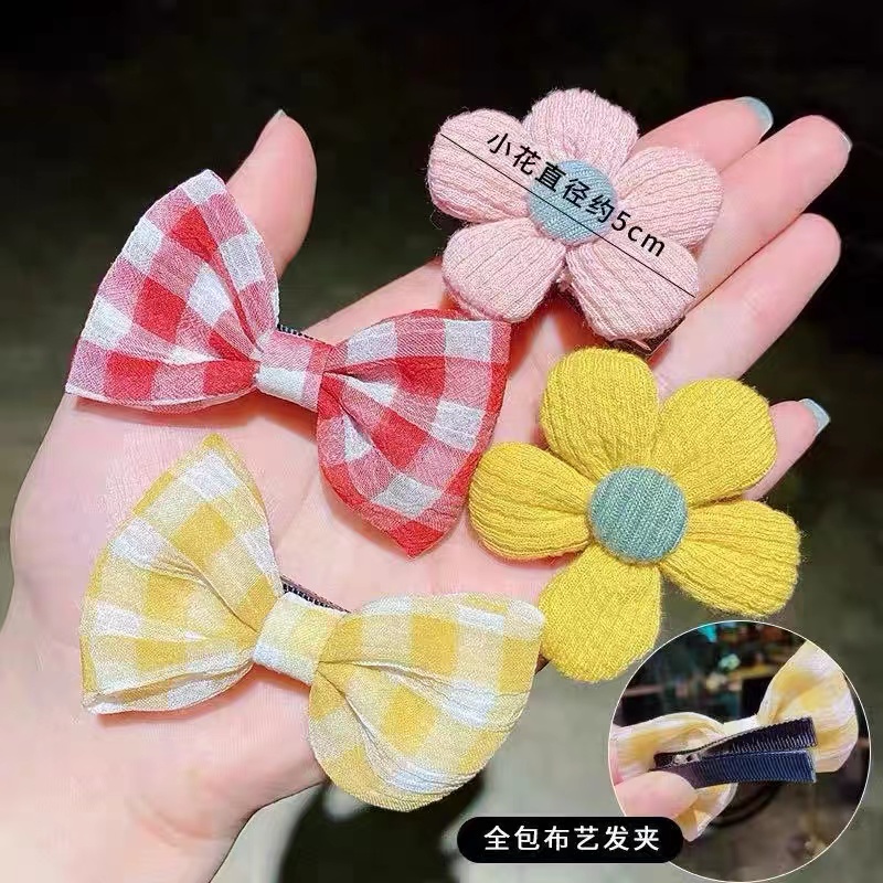 (Hello Girl) F91 Jepit Rambut Set 2Pcs Karakter Pita Bunga Anak Perempuan Lucu Jepitan Cewek Korea