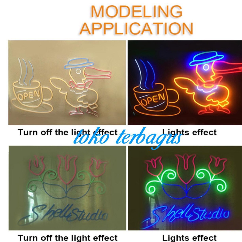 Lampu Neon Flex LED selang 12V DC neonflex 12 v volt sign 12volt 5M