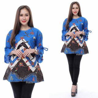 ATASAN BAJU BATIK PRIA LENGAN PENDEK BLOUSE WANITA LENGAN