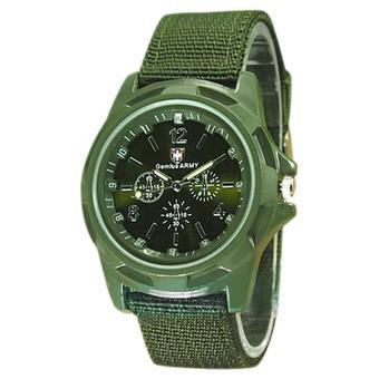Jam Tangan Pria SWISS GEMIUS ARMY nato strap Militer GA001 Tali Canvas Waterproof Anti Air Tracking