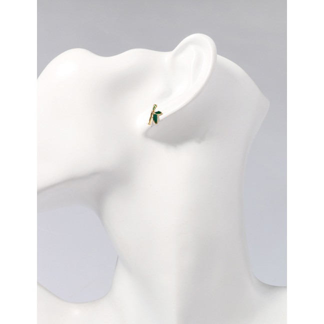 LRC Anting Tusuk Fashion Gold S925 Silver Zircon Earrings D15309