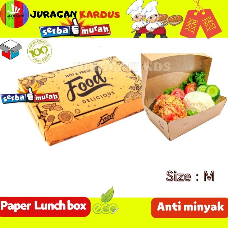 LUNCBOX M / BOX AYAM GEPREK / LUNCHBOX KRAFT