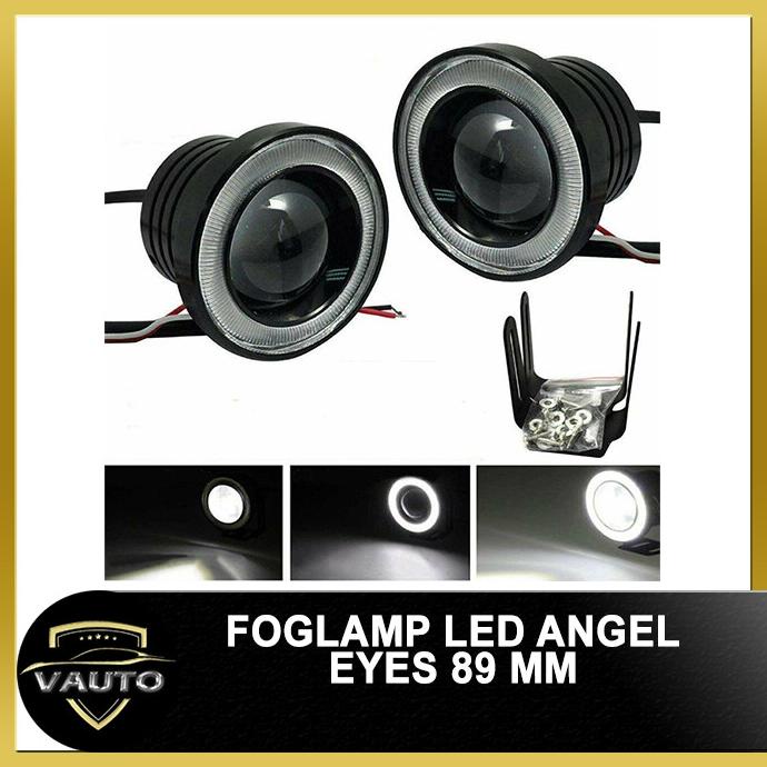 LED FOGLAMP / FOGLIGHT ANGEL EYES 89MM PROJECTOR UNIVERSAL