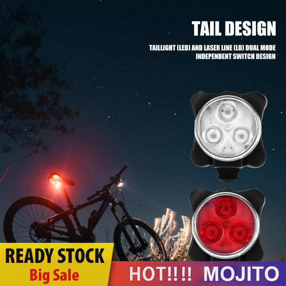 2pcs Lampu Depan / Belakang Led 4 Mode Untuk Sepeda Mtb