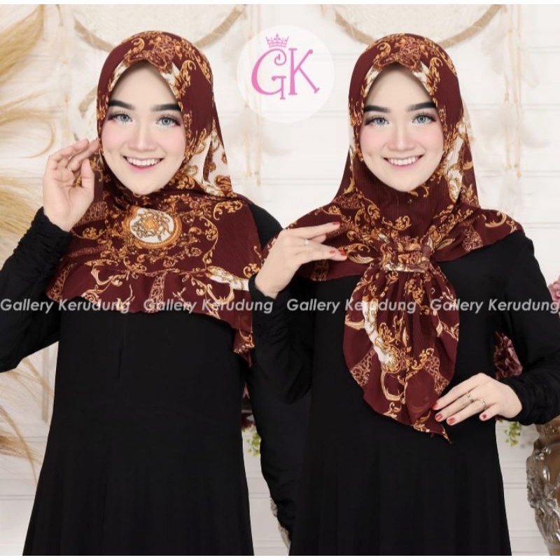 (ORIGINAL 100%) SEGITIGA INSTAN PLISKET NON PET RAMPEL MOTIF SULTAN BY GK || SEGIEMPAT INSTAN PLISKE