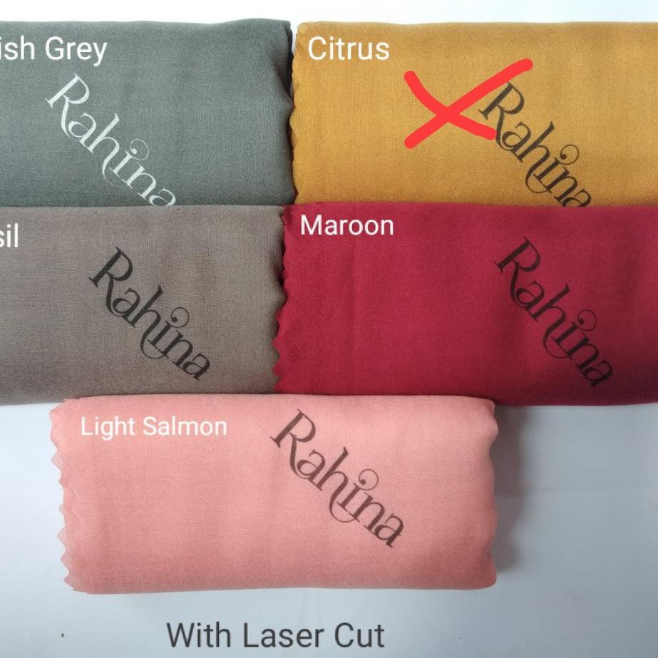 [ WPP ] Basic Voal Ultrafine Hijab Plain Polos Segiempat Laser Cut Rahina Indonesia ✅