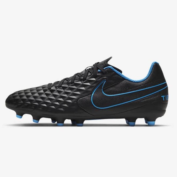 SEPATU BOLA NIKE TIEMPO LEGEND 8 CLUB FG/MG - Black/Blue (100% ORIGINAL)