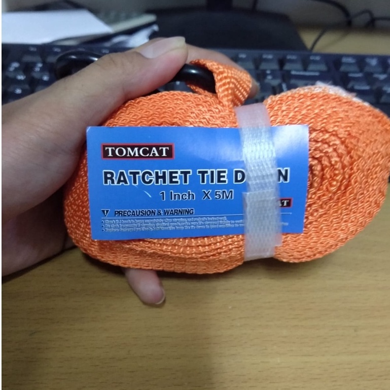 kualitas KUAT BOS Tali pengikat barang 1&quot; x 5m Rachet tie down TOMCAT