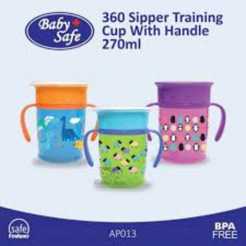 BABY SAFE 360 CUP WITH HANDLE (AP013) / SIPPY CUP / CANGKIR BAYI