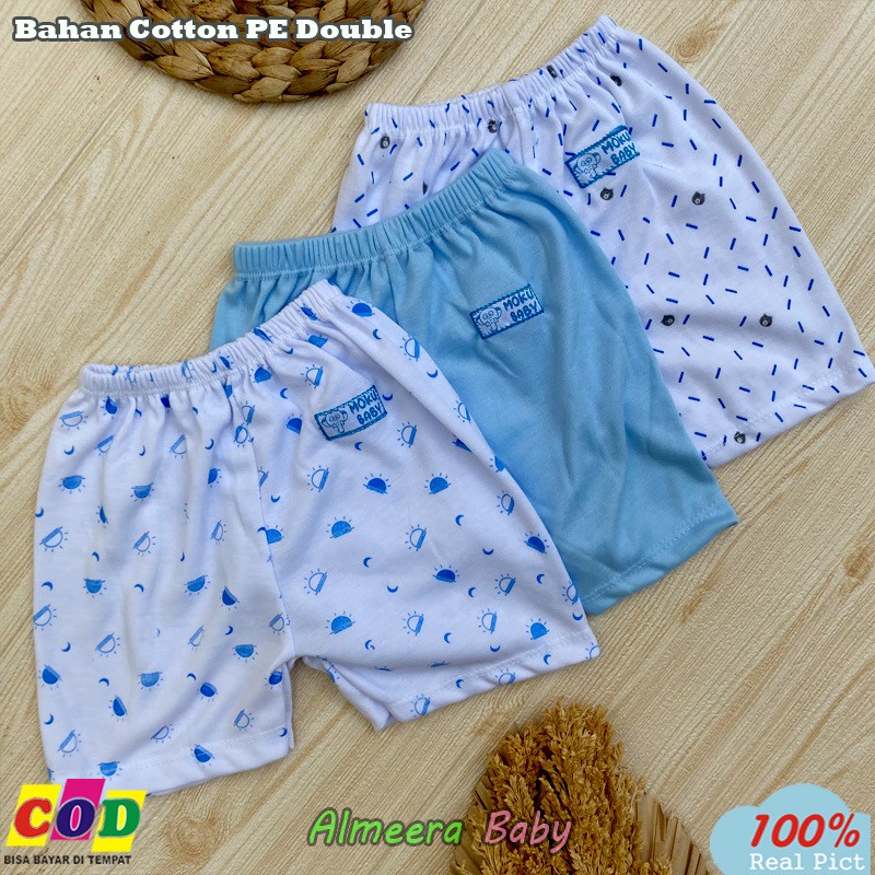 Isi 3 PCS Celana Bayi Baru Lahir Celana Bayi Pendek Usia 0-3 Bulan Almeera Baby and Kids