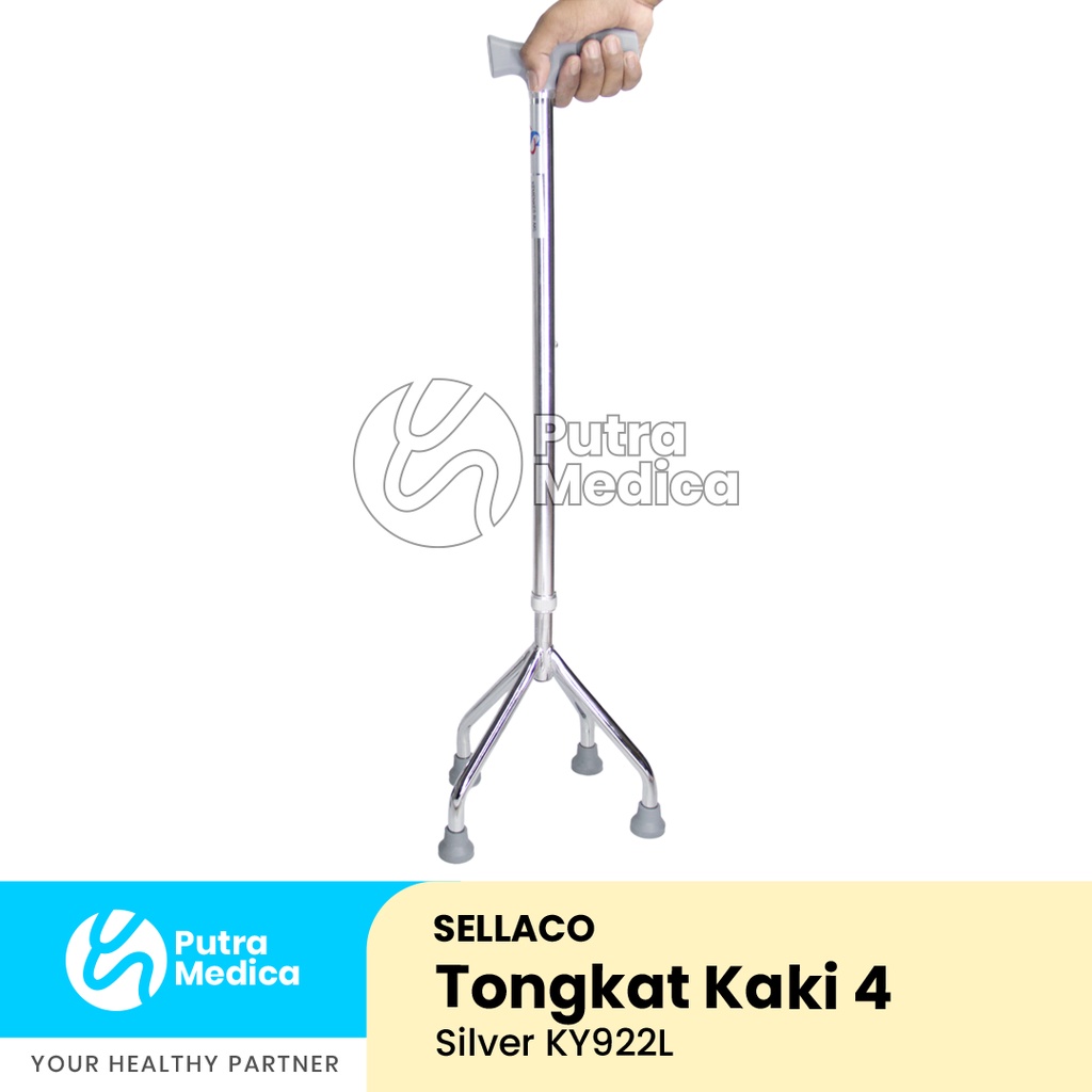 Sella Tongkat Kaki 4 / Terapi Berjalan / Alat Bantu Jalan / Walking Stick