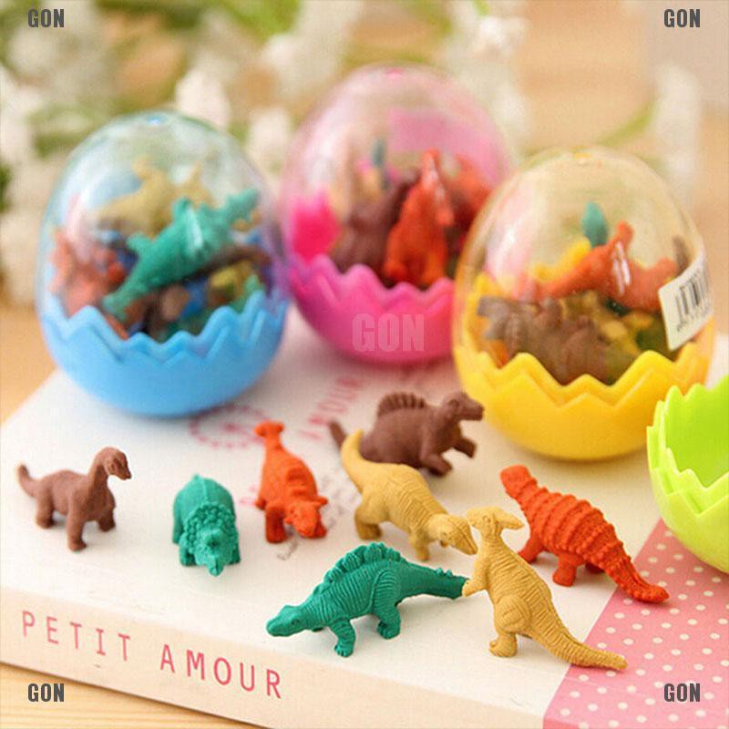 GON 8x Funny Dinosaurs Egg Pencil Rubber Eraser Students Office Stationery Gift Toys