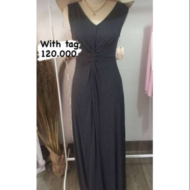 Long Dress Inner Kaos Tanpa Lengan Import Casual Dress
