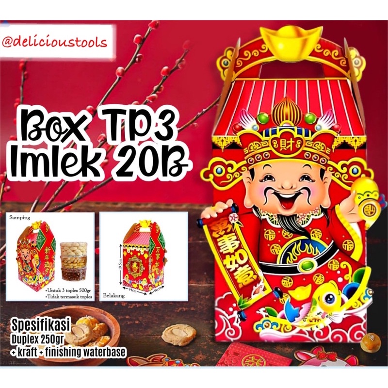 

Box imlek TP3 dus cny kemasan packaging kue kering toples baking tools