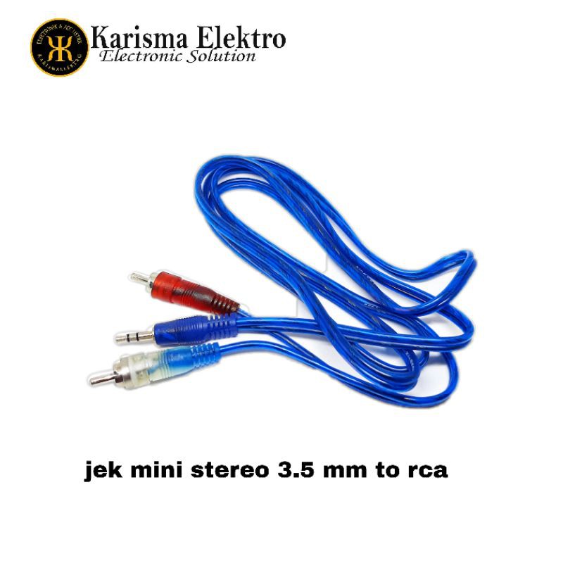 kabel rca to mini stereo transparan jek hp speaker aktif