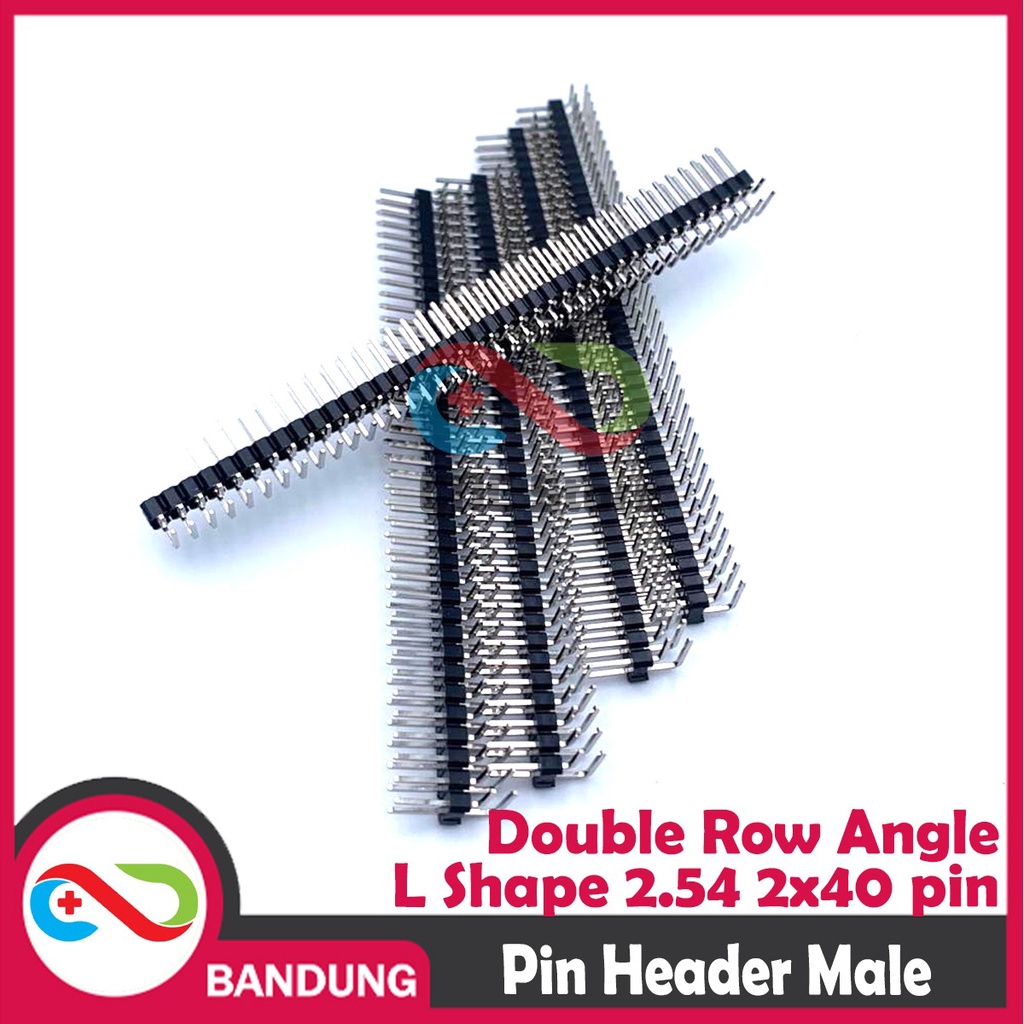 [CNC] PIN HEADER MALE STRIP DOUBLE ROW ANGLE L SHAPE 2X40 2.54MM BLACK