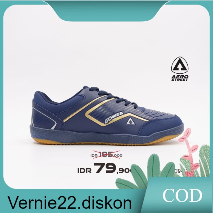 Aerostreet 39-42 Gowes Navy Gold -Sepatu Sport Pria Wanita Aero - 39