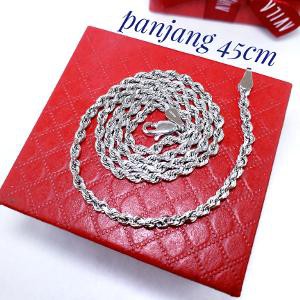 Jual KALUNG PERAK 925 LAPIS EMAS PUTIH   KALUNG MODEL TALI TAMBANG  KALUNG SILVER 925 Murah